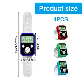 Golgner Pack of 4 Digital Finger Counter, Mechanical Hand Counter, Electronic Finger Counter, Resettable 5 Digit Display Hand Counter, Finger Counter, Row Counter for Sports, Golf, Knitting, Weaving
