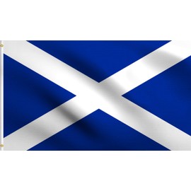 DMSE Saltire Saint Andrew's Cross Crux Decussata Scotland Scottish Flag 3X5 Ft Foot 100% Polyester 100D Flag UV Resistant (3' X 5' Ft Foot)