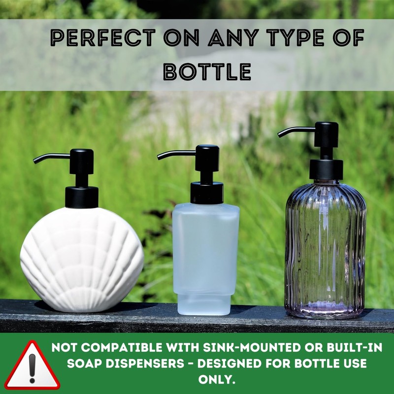 Kapitan Soap Dispenser Pump Replacement Head Black Spare Stainless Steel