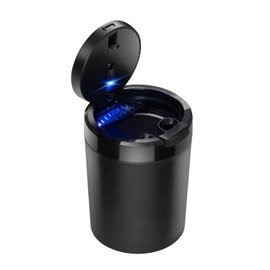 Car Ashtray with Lid and Light Smell Proof for Cup Holder Easy Clean Up Detachable Auto LED Ashtray