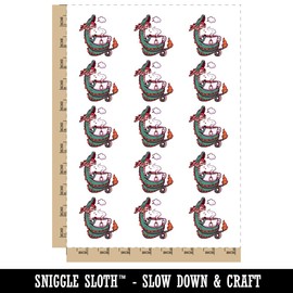 Asian Dragon Enjoying Cup of Tea Temporary Tattoo Water Resistant Fake Body Art Set Collection - 15 2" Tattoos (1 Sheet)