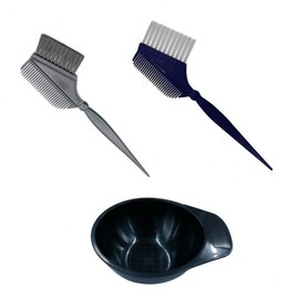 Hair Dye Brush: Elastic & Soft Bristles Dye Bowl with Elastic Black Bristles 10ea
