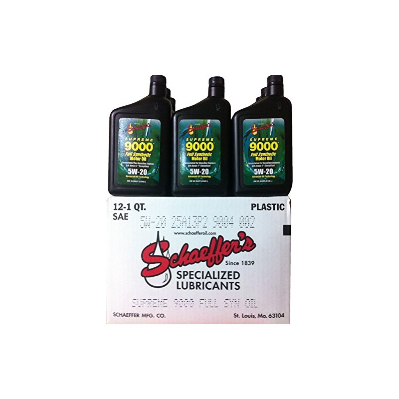 Schaeffer's 9000 Supreme Full Synthetic 5w-20 Motor Oil (12-quart Case)