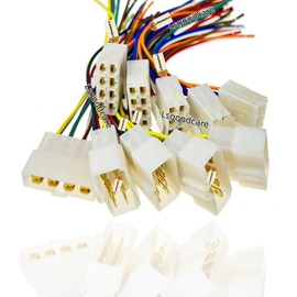 Lsgoodcare 10Pcs 6.3MM 8 Pin Electrical Automotive Wire Connector Kits Auto 8 Way Male Female Socket Plug Terminal with 18Awg 5.9 In Wire for Motorcycle Car