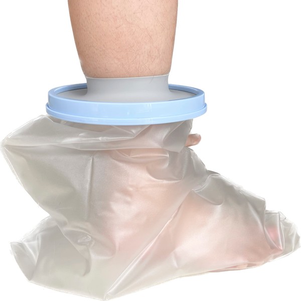 ZhiGu Waterproof Foot Shower Cover Adults, Foot Shower Cast Protector Watertight Shower Boot for Foot/Ankle Brace, Splints, Toe Bunion Post Surgery Bandage Dressing