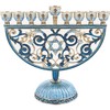 The Dreidel Company Hanukkah Menorah Enamel Star, Enameled Metal Menorah