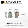 sourcing map 58 Pcs Threaded Inserts for Wood, Zinc Alloy