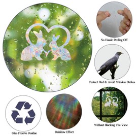 33PCS Easter Bunny Window Clings Stickers Rainbow Window Decals for Glass Bird Window Strike Prevention - Window Clings to Prevent Bird Strikes