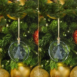 LEFERS Christmas Crystal Decoration Hanging Ornament, Shiny Decor Ornament Decoration for Christmas Tree, Engraving Crystal Home Decor Xmas Gifts, 1 Piece (B)
