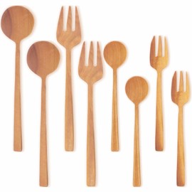 Nagao Sao Tree Dinner Cutlery Set of 8 Wood Natural
