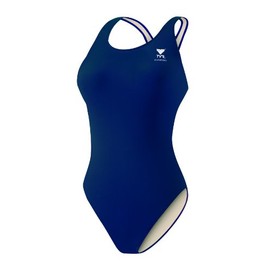 TYR Sport Girl's Solid Maxback Swim Suit (Navy, 20)