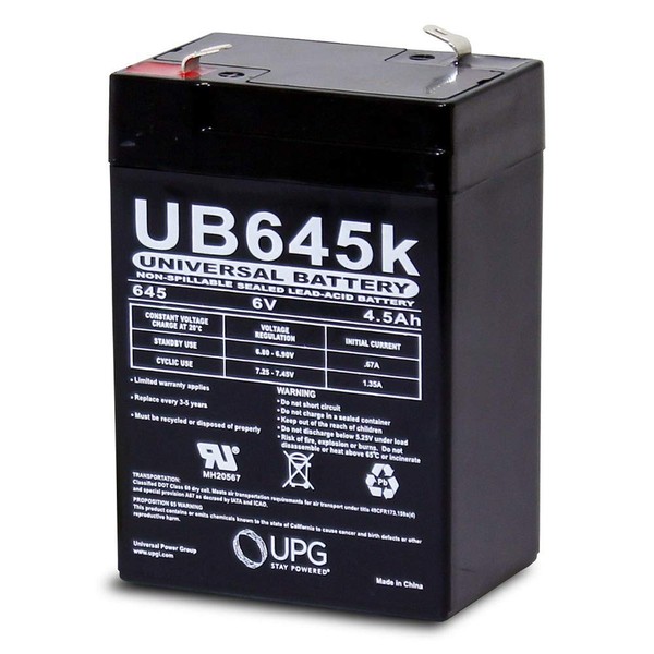 UPG 6V 4.5AH Replacement Battery Compatible with Panasonic LC-R064R5P, LC-R064R2P