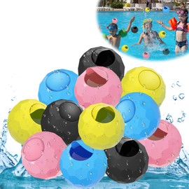 ZOBMIO Water Bombs Reusable, Pack of 12 Water Bombs, Self-Closing, One Second Quick Filling, Summer Fun Water Toy, for Beach, Pool Party, Outdoor Games for Children