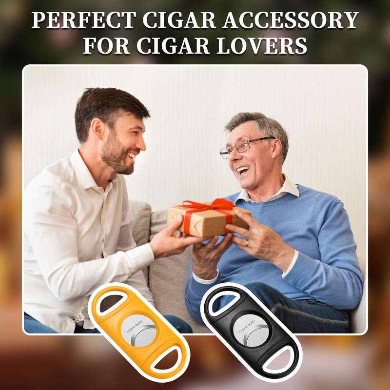 CLZOONG Cigar Cutter Guillotine, Metal Cut Sharp Double Blade Cut