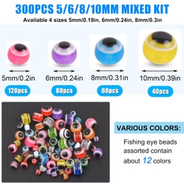 Fishing Beads Assorted Mixed Color Fishing Line Beads Hard Floating Rig Bead Round Plastic Fishing Bait Eggs for Texas Carolina Rigs 5mm 6mm 8mm 10mm