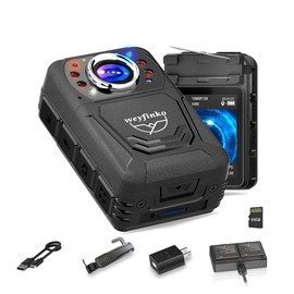 weyfinko W3 1080 Body Worn Cameras,64GB&2 Ways of Clips Body Mounted Cam Night Vision,2Pcs Batteries with Charging Cradle,Small and Lightweight Camera for Home,Outdoor,Travel,Meeting