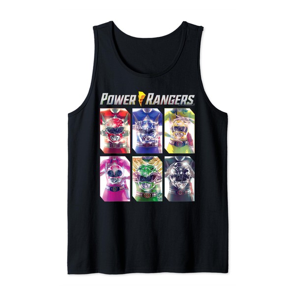 Power Rangers Graphic Color Character Helmet Panels Tank Top