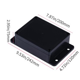 BEVDICNC Junction Box, IP65 Waterproof Junction Box, Project Boxes for Electronics,DIY ABS Plastic Empty Enclosure with Fixed Ear 7.87 x4.72 x2.95 inch（200x120x75mm）