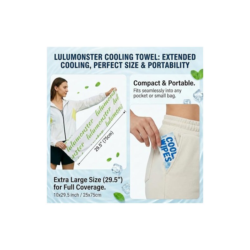 Cooling Body Wipes - Extra-Thick, No-Rinse Shower Wipes