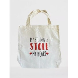 Unbranded Teacher Canvas Bag tote valentine appreication gift 100 book binder field trip t