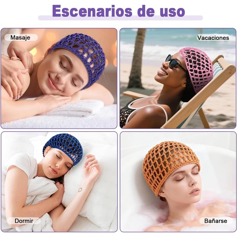 6 Piezas Red para Cabello Elástica, Tubi para Dormir, Tubi