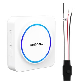 SINGCALL Wireless Doorbell Extender Convert Wired to Wireless for Existing Wired Doorbell Portable LED Receiver 32 Chimes & 0-100dB Volume Easy Install for Home/Garage/Apartment 1 Receiver 1 Extender
