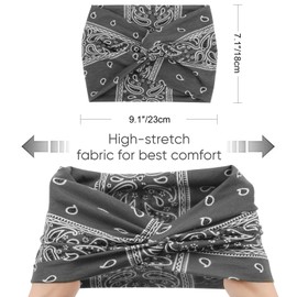 AQOKKA Extra Wide Headbands for Women Large Turban Headband Non Slip Boho Elastic Hairband Hair Twisted Knot Head Bands Accessories