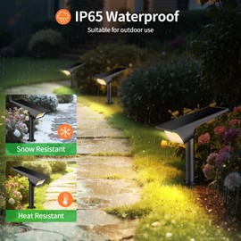 Lightonight Solar Light Outdoor Waterproof IP68, 56 LED 3 Color Modes Solar Spot Lights Outdoor, Solar Powered Garden Lights for Outside Landscape Pathway Yard House Patio Garage Driveway Tree, 2Pack