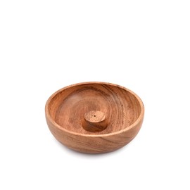 Samhita Acacia Wood Round Incense Stick Holder,Incense Burner, Ash Cather and Aromatherapy Ornament Home Décor (12.7cm x 12.7cm x 3.81cm)