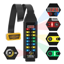 OBD2 Breakout Box Automotive Advanced OBDII Protocol Detector with LCD Display & LED Indicator, 16-Pin CAN Breakout Box Diagnostic Tool for Power Car E.CU, Use with Scanner/Multimeter/Oscilloscope