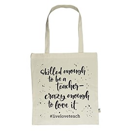 Meine „Heute schaff ich alles!“-Tasche - „live - love - teach“: Fairtrade-zertifizierte Tragetasche aus 100% Bio-Baumwolle mit langen Henkeln