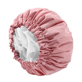 YIZIJIZI Shower Cap,Shower Caps for Women Reusable Waterproof,Two Layer Large Shower Caps Reusable Suitable for All Types of Straight Hair, Curly Hair, Long Hair,Braids (pink)