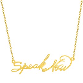 HSWYFCJY Gold Speak Now Necklace for Women,TS Outfit Jewelry Accessories for Eras Tour,TS Inspired Necklace for Music Lover,Singer Fans Gifts Album Song Title Necklace