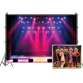 Leyiyi 10x6.5ft Stage Spotlight Backdrop Concert Live Plateform Banner Gloomy Night Scenic Background Superstar Drama Play Music Show Kids Birthday Adults Vlogger Portrait Studio Prop Vinyl Wallpaper
