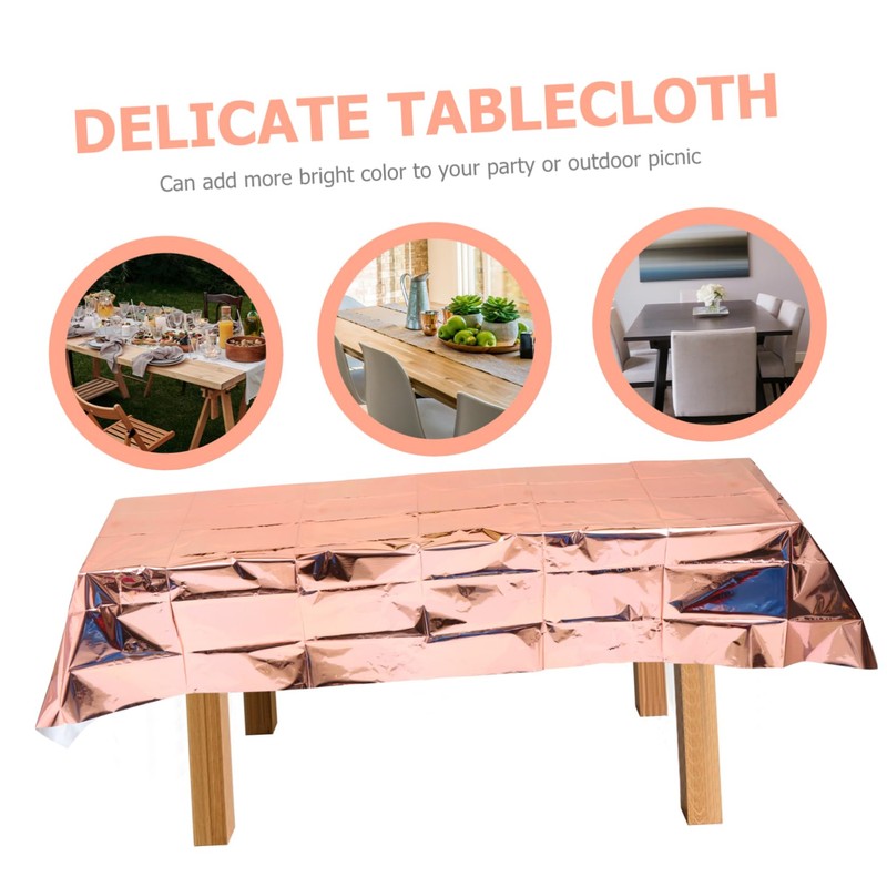 Mikinona 2pcs Rose Gold Tablecloth Wedding Party Tablecloth Party Table