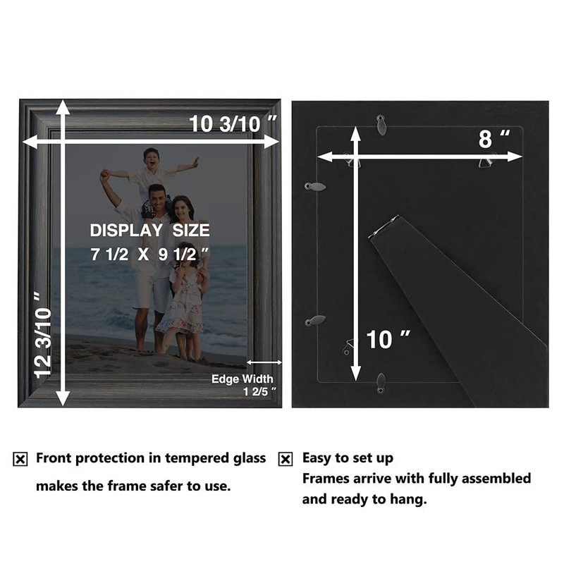 LaVie Home 8x10 Picture Frames (1 Pack, Black) Rustic Photo