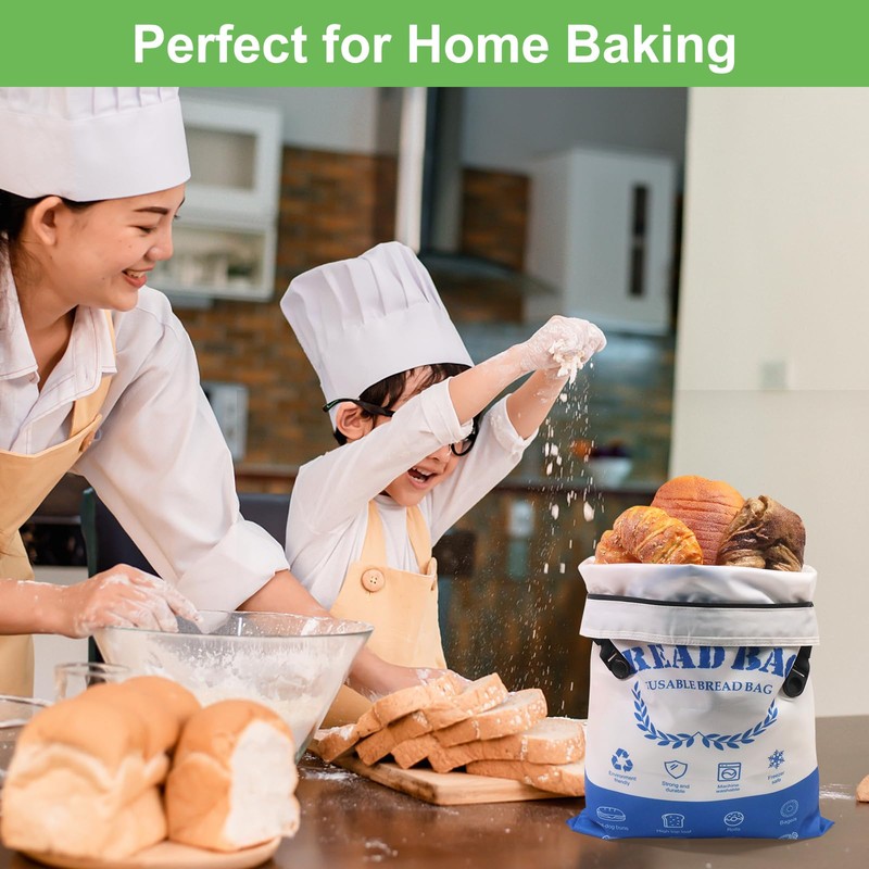 SumDirect Bread Bags for Homemade Breads- 1 Pack Blue Reusable