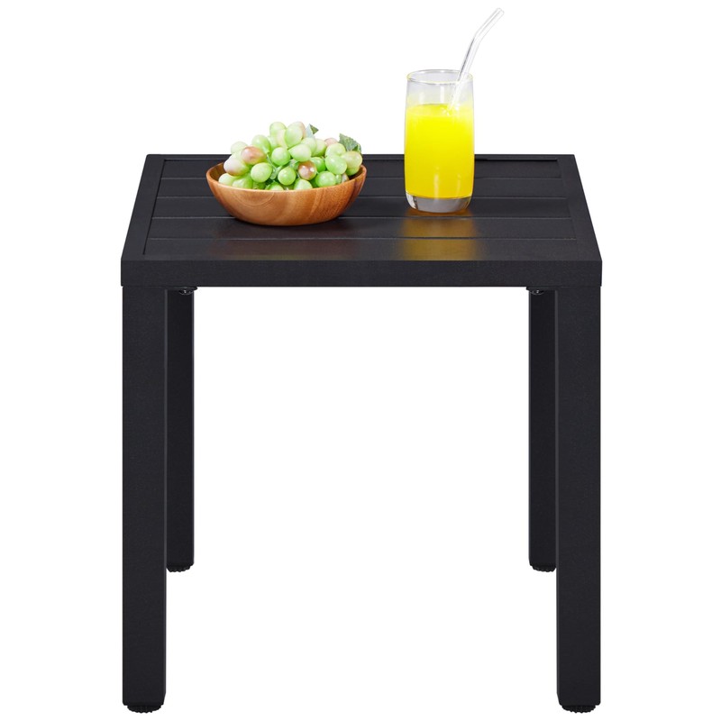 Yaheetech Outdoor Side Table, Small Metal Square Side Table, Easy