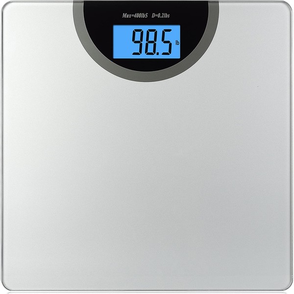 BalanceFrom Digital Body Weight Bathroom Scale with Step-On Technology and Backlight Display, 400 Pounds, Regular, Silver