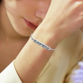 YAFEINI Sterling Silver Evil Eye Anklet Bracelet Protection Blue Evil Eye Anklet Pendant Jewellery Mother's Day Gift for Deman Mum, Sterling Silver