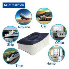 Travel Footrest Pillow Inflatable Support Pillow Leg Foot Relaxation Pillow for Outdoor Travel Accessories Airplane Car Home