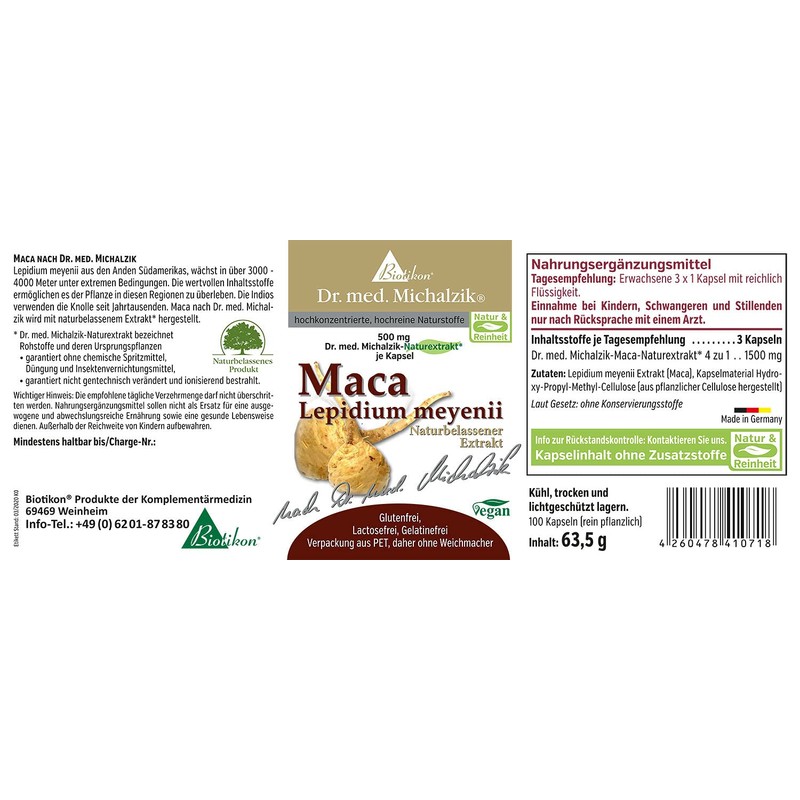 Maca according to Dr. Michalzik - 100 vegan capsules -