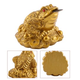 Lucky Frog, Resin Chinese Feng Shui Wealth Lucky Money Frog Coin Toad Home Office Decoration Good Luck Gift