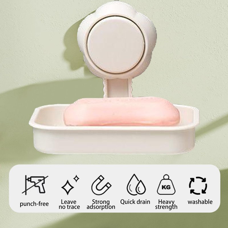 Suction Cup Shower Soap Holder Wall Mounted Max Hold 5KG