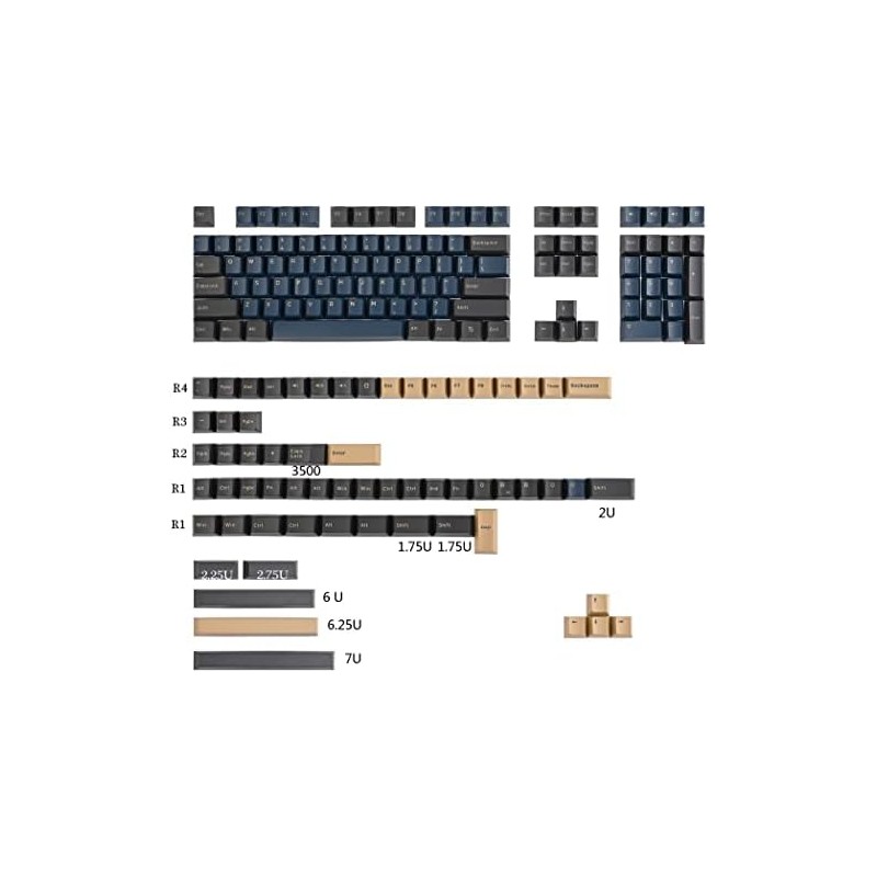 170 teclas PBT doble disparo teclas personalizadas para juegos, guerrero