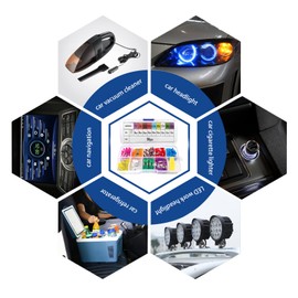 Car Fuse Assortment Kit, 90 PCS Blade Automotive Fuse, Mini Size (3A/ 5A/7.5A/ 10A /15A/ 20A/ 25A/ 30A/ 35A), Replacement Fuse for Car/RV/Truck/Motorcycle/Boat