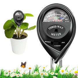 SPECILITE Soil Moisture Meter for Plants 3-in-1, Soil PH Test Kit, Plant Water Meter for Garden, Sunlight Gauge, Soil Tester for Indoor Plants (Black)