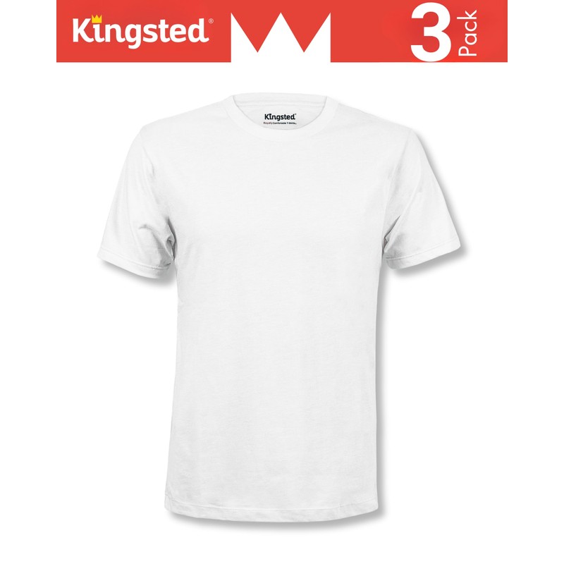 Kingsted Mens Short Sleeve Crew Neck T-Shirts (White, X-Large)