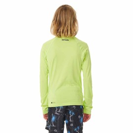 Rip Curl Boys' Brand Wave UPF 50 Long Sleeve Rashguard, Lime