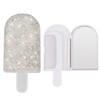 Framendino, Metal Handheld Mirror Bling Glitter Cosmetic Dazzling Portable Hand